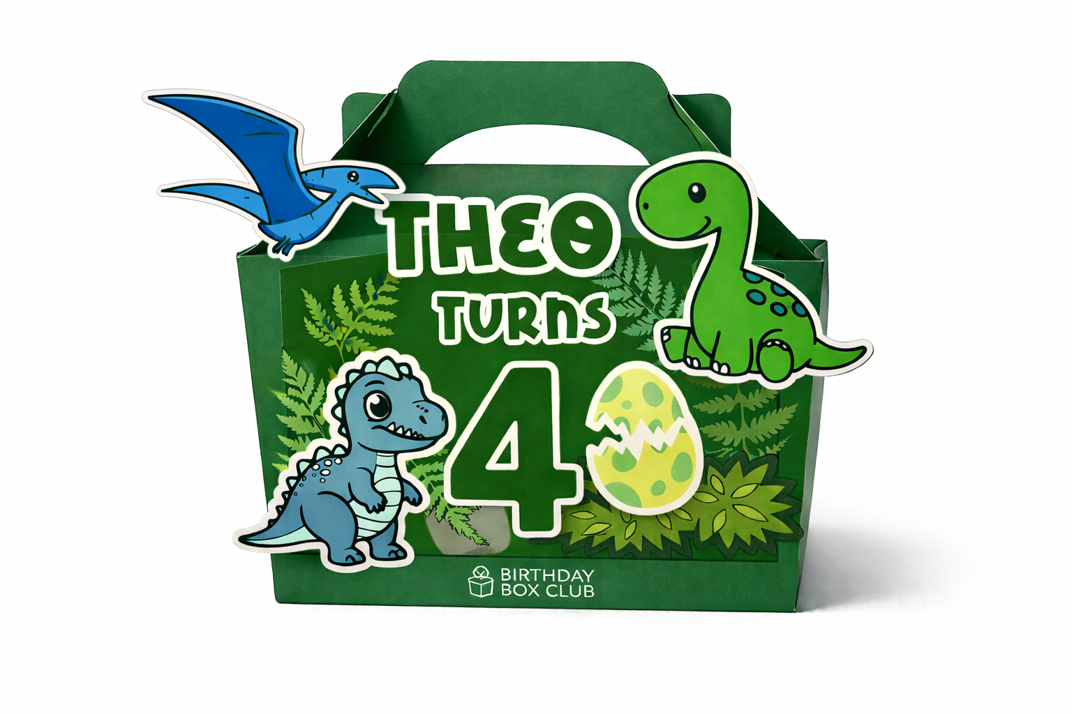 Blue and Green Dinosaur Birthday Party Box